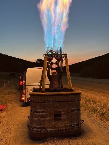 Die Flamme vor dem Start